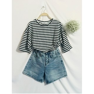 Pull kẻ dáng rộng