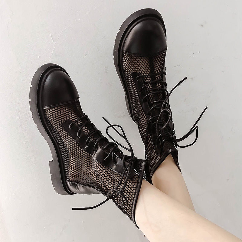 Giày bốt martin cổ cao phong cách xuân thu Anh Quốc cá tính cho nữ | BigBuy360 - bigbuy360.vn