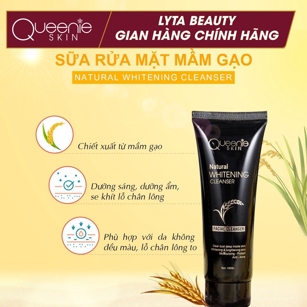 Sữa rửa mặt mầm gạo Queenie Skin 120gr