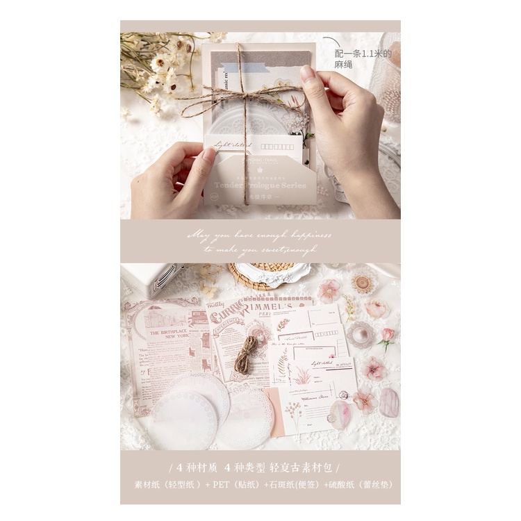 Set 40 Giấy Ghi Chú Phong Cách Vintage Sáng Tạo