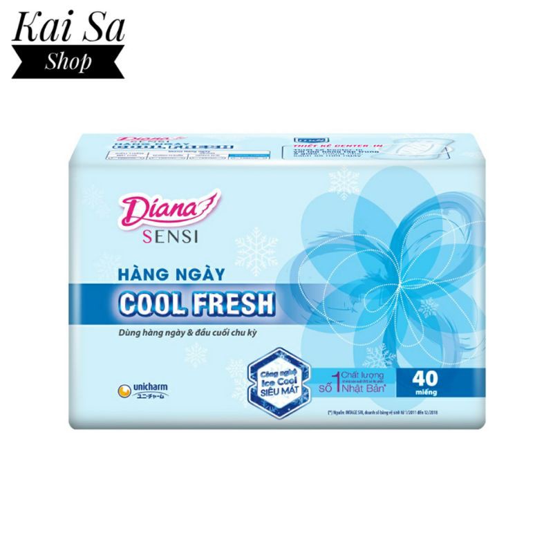 Băng vệ sinh Hằng Ngày 20 Miếng DIANA - Sensi Cool Fresh - Xanh Dương