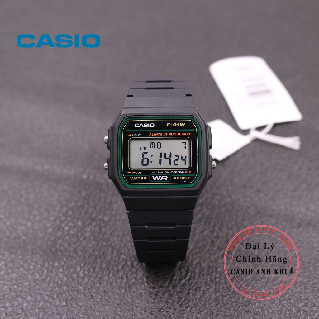 Đồng hồ nam Casio F-91W-3DG dây nhựa