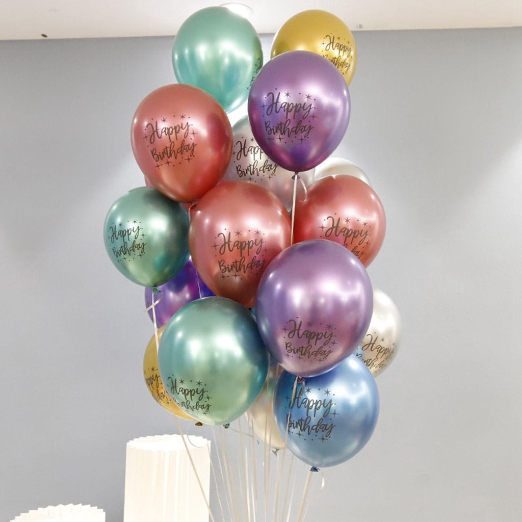 Set 10 Bong Bóng Giấy Bạc 12 &quot;Nhiều Màu Sắc Dùng Để Trang Trí Tiệc Sinh Nhật Tiện Dụng
