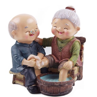 Tượng Cặp Đôi Ông Bà Già Hạnh Phúc