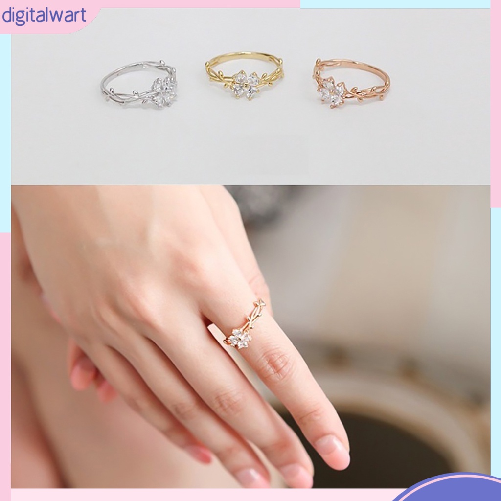 Nhẫn đeo tay kim loại đính đá màu thanh lịch cho nữ