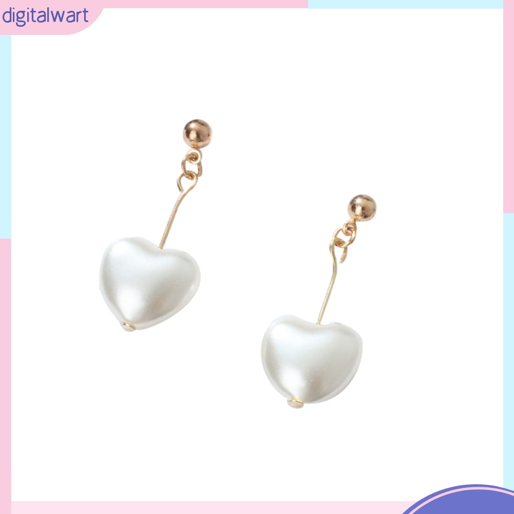 Đôi bông tai đính ngọc trai hình trái tim xinh xắn cho nữ
