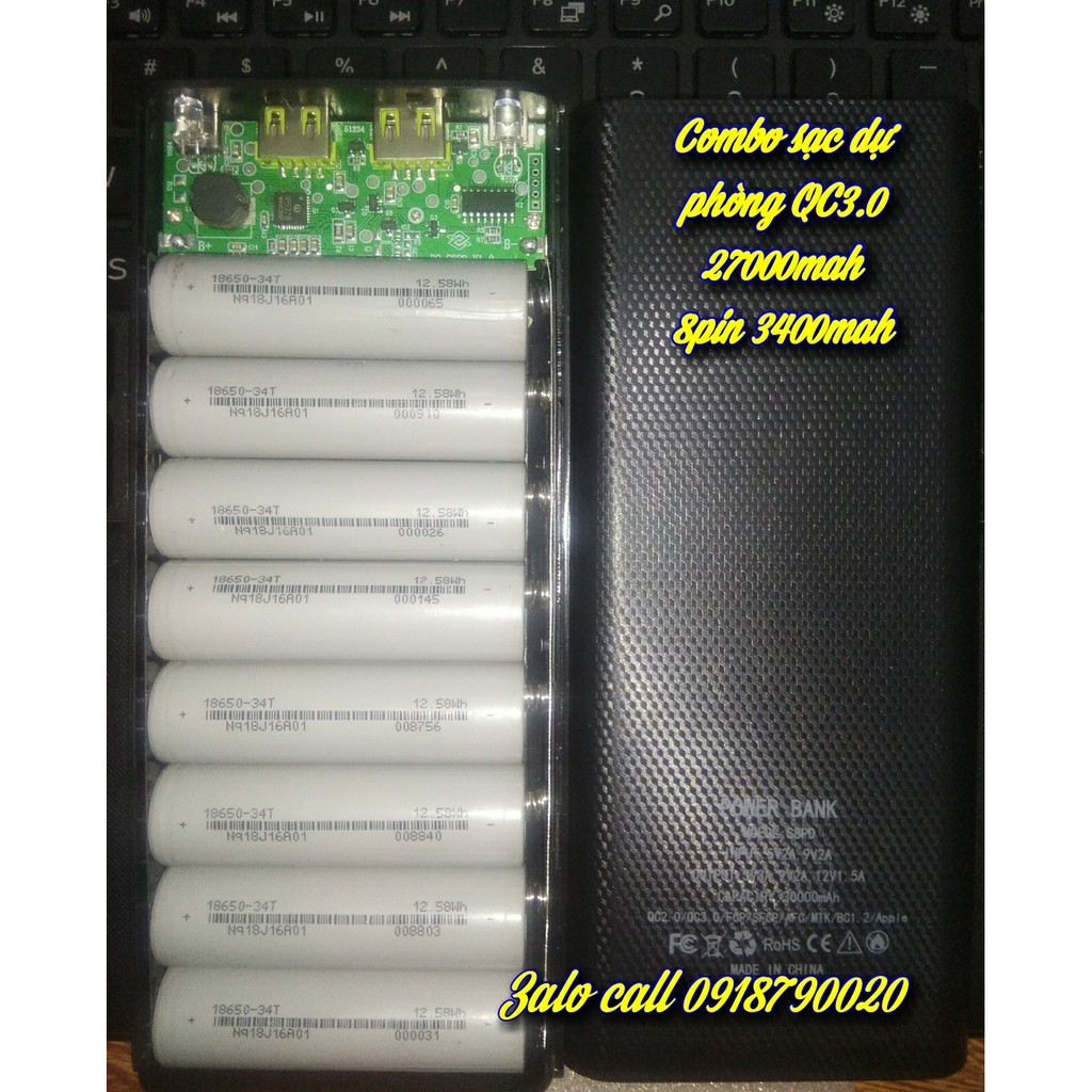 Combo sạc dự phòng QC3.0 25000mah