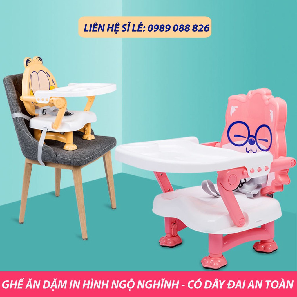 GHẾ ĂN DẶM GẤP GỌN HÌNH NGỘ NGHĨNH CHO BÉ - MẪU MỚI NHẤT