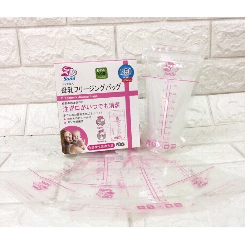 Túi Trữ Sữa Sami 250ml Hộp 50 Túi