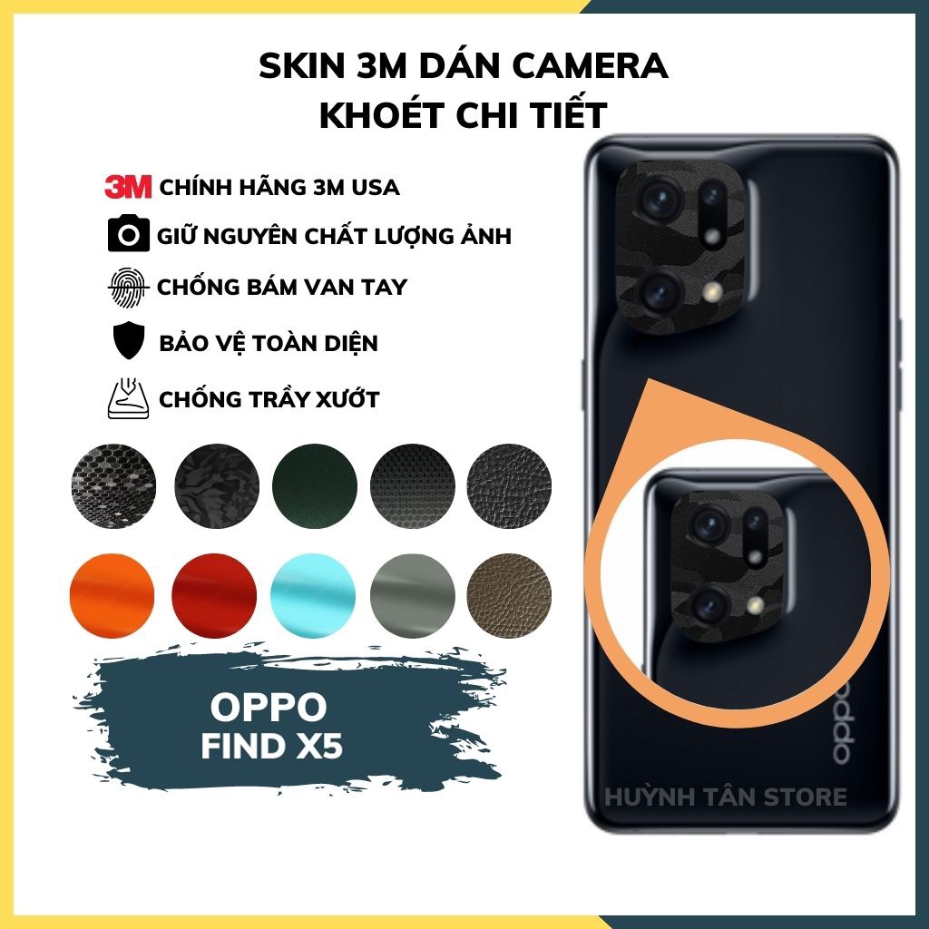 Miếng dán camera find x5 skin 3m chính hãng từ USA chống trầy xướt mua 1 tặng 1 phụ kiện huỳnh tân store