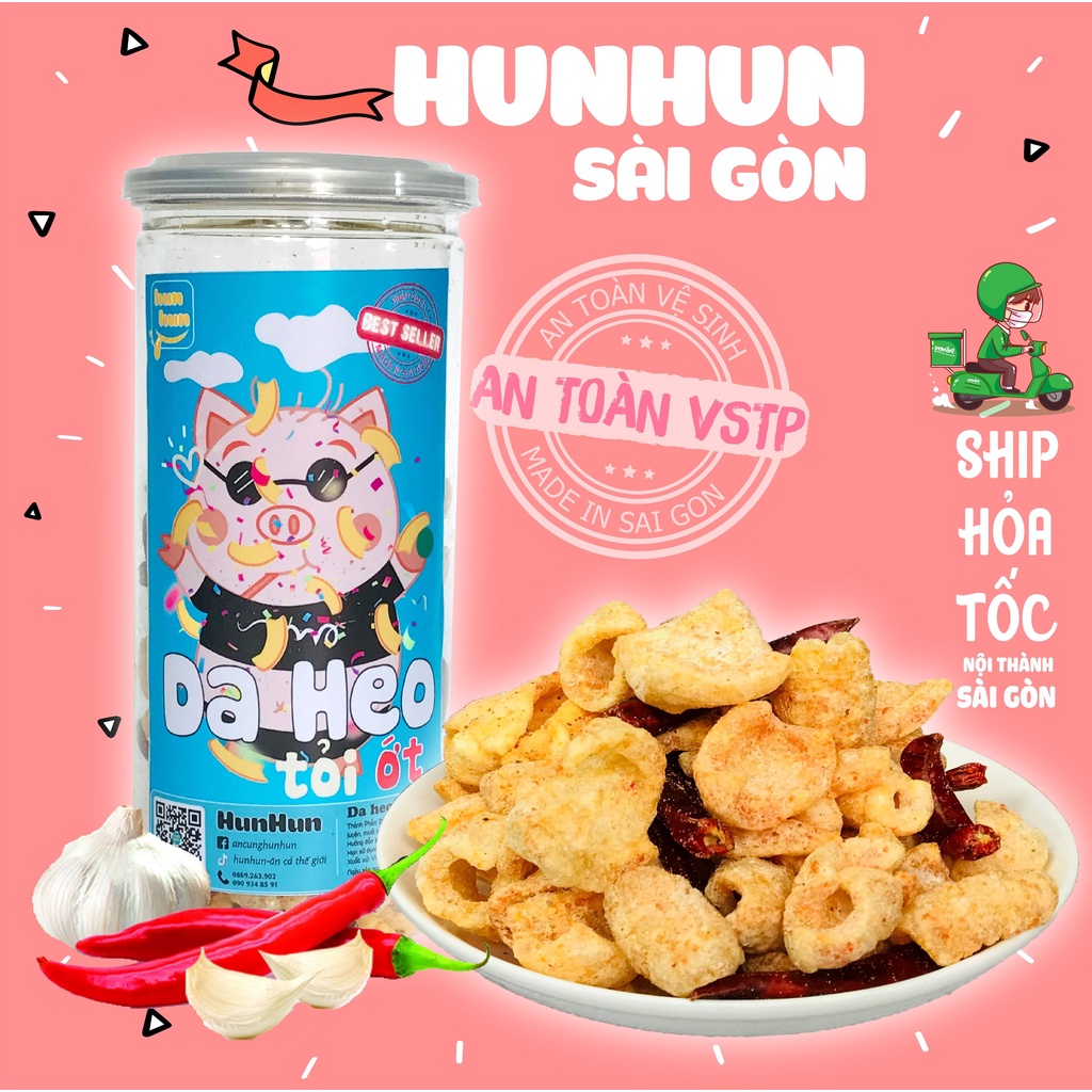Da heo tỏi ớt 160g HunHun đồ ăn vặt Sài Gòn Ngon Rẻ | BigBuy360 - bigbuy360.vn