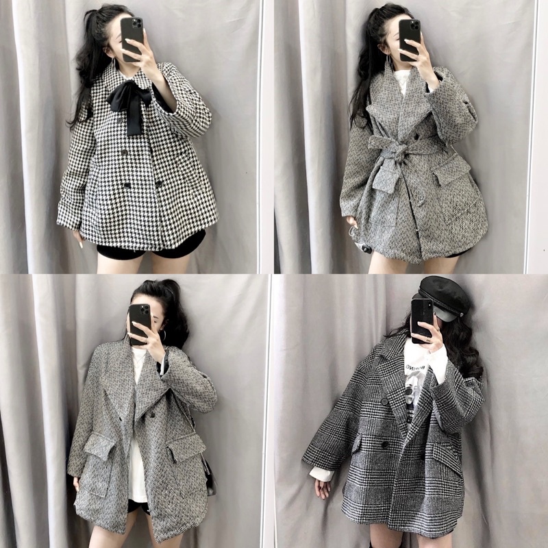 Áo dạ kẻ freesize