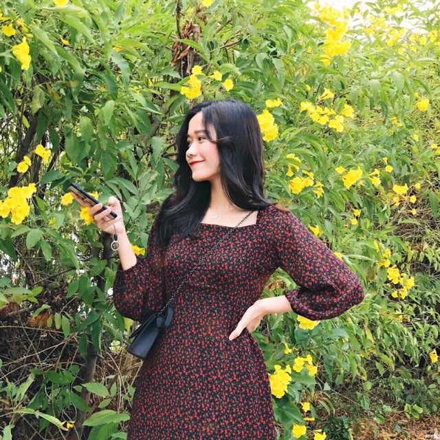 Đầm vol bông nhí
