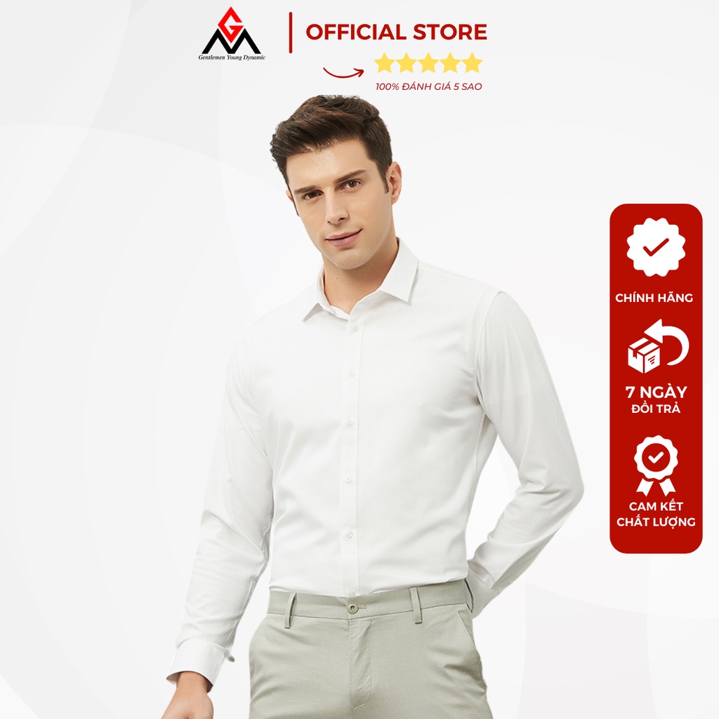 Áo sơ mi nam dài tay GM công sở chất vải mịn mát chống nhăn dáng ôm