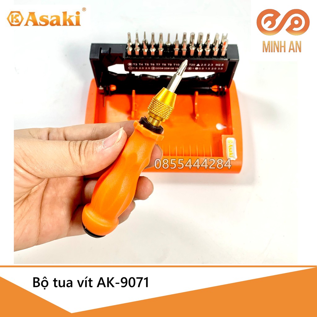 Bộ tua vít [HÀNG CHÍNH HÃNG] ASAKI AK-9071 kích thước nhỏ gọn, tiện lợi