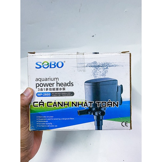 MÁY BƠM LỌC HỒ CÁ SOBO WP2660 30W BƠM CAO 1.5M 2000L/H MÁY CAO 50CM