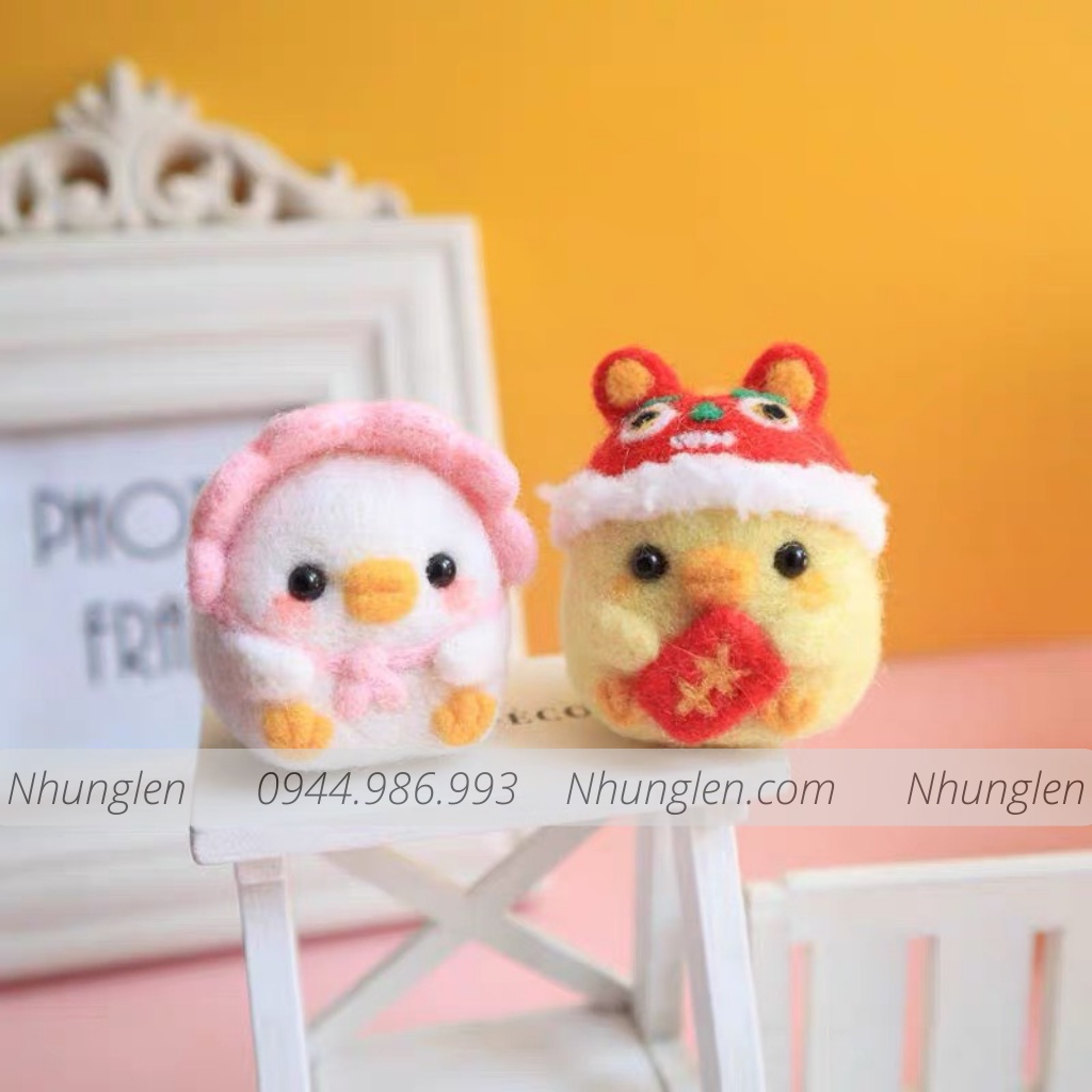 Bộ len chọc Biệt Đội Gà Con nhỏ nhắn - dễ thương - Needle felting chic