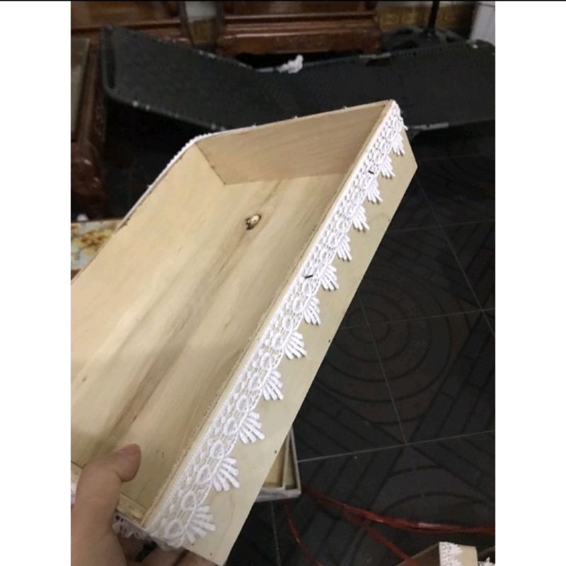 Khay ván ép siêu chắc chắn bọc ren quà Tết hot nhất giá sỉ 25×35×7