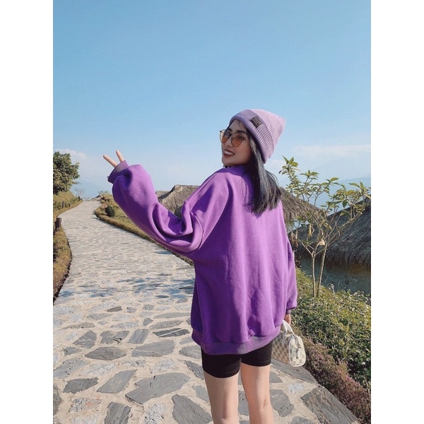 Set đồ nữ quần legging mix sweater tím siêu siêu xinh,áo thun tím quần đen co giãn dễ phối đồ đi chơi năng động