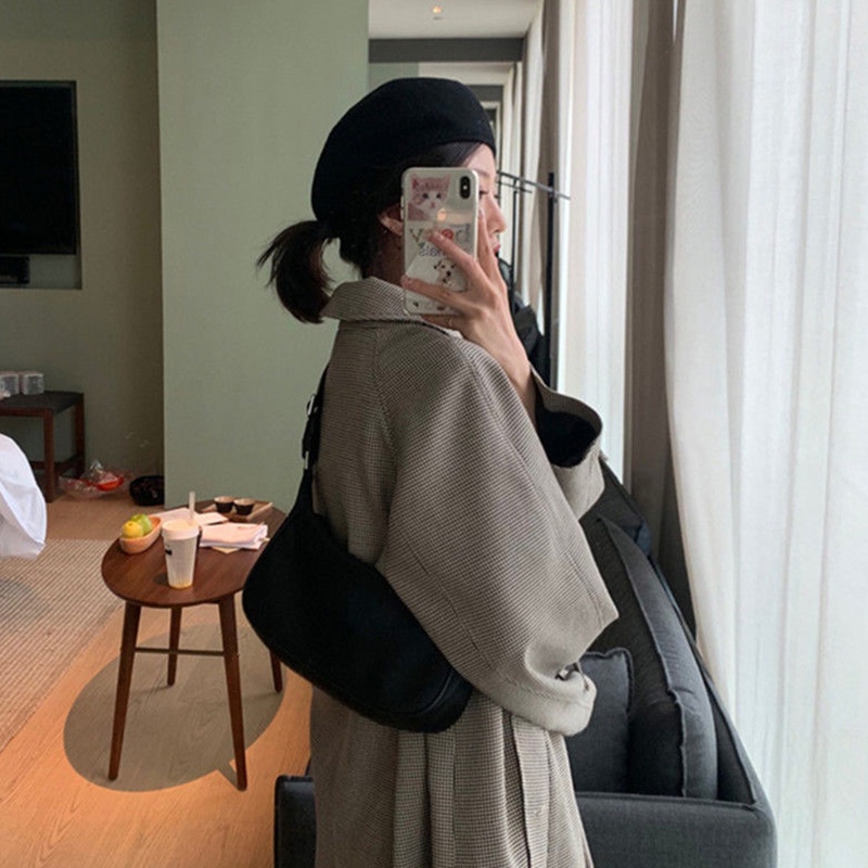 Túi đeo dưới cánh tay IELGY bằng vải oxford phong cách retro dễ phối đồ dành cho nữ