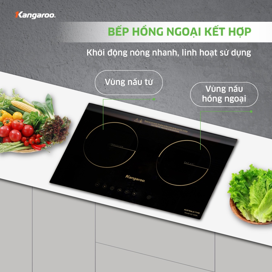 Bếp đôi Điện từ Hồng ngoại KG499N