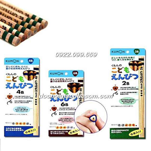 Combo 1 hộp bút chì Kumon + 1 gọt chì + 1 nối chì Kumon - made in Japan