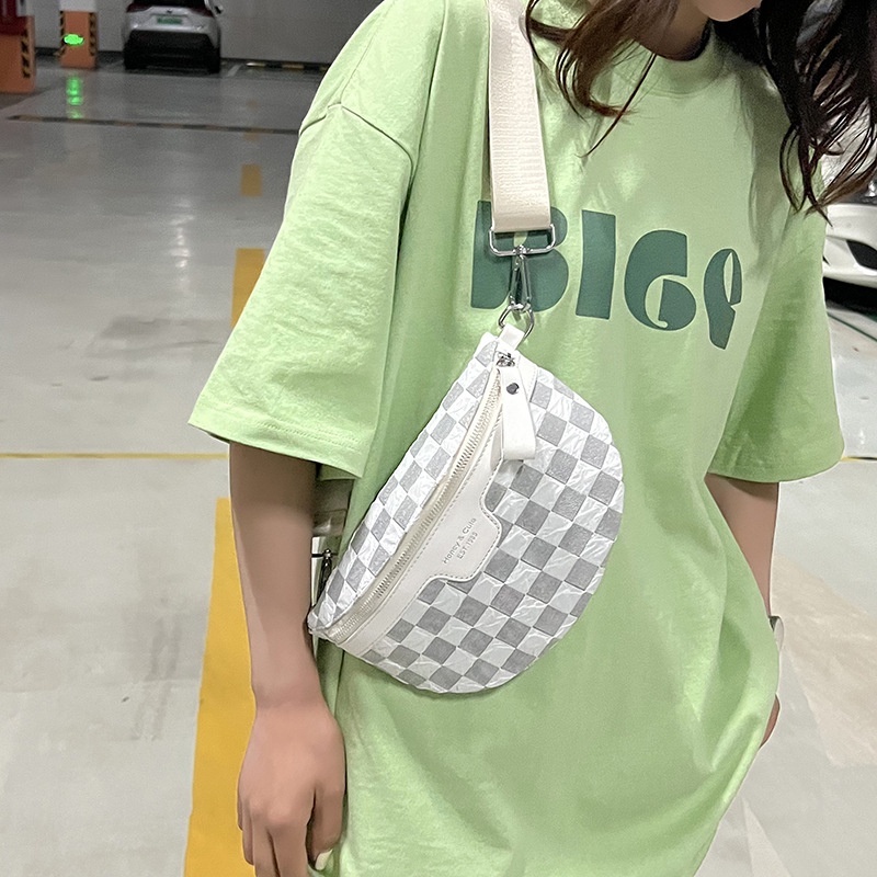 Túi Đeo Vai Thể Thao Họa Tiết Sọc Caro Thời Trang Mùa Hè Hàng Mới 2022 Cho Nữ