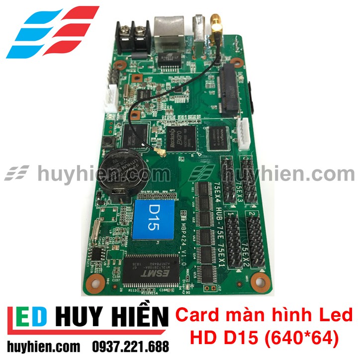 Card HD D15 (USB, LAN) hỗ trợ 4 Tầng module led full color, màn hình led