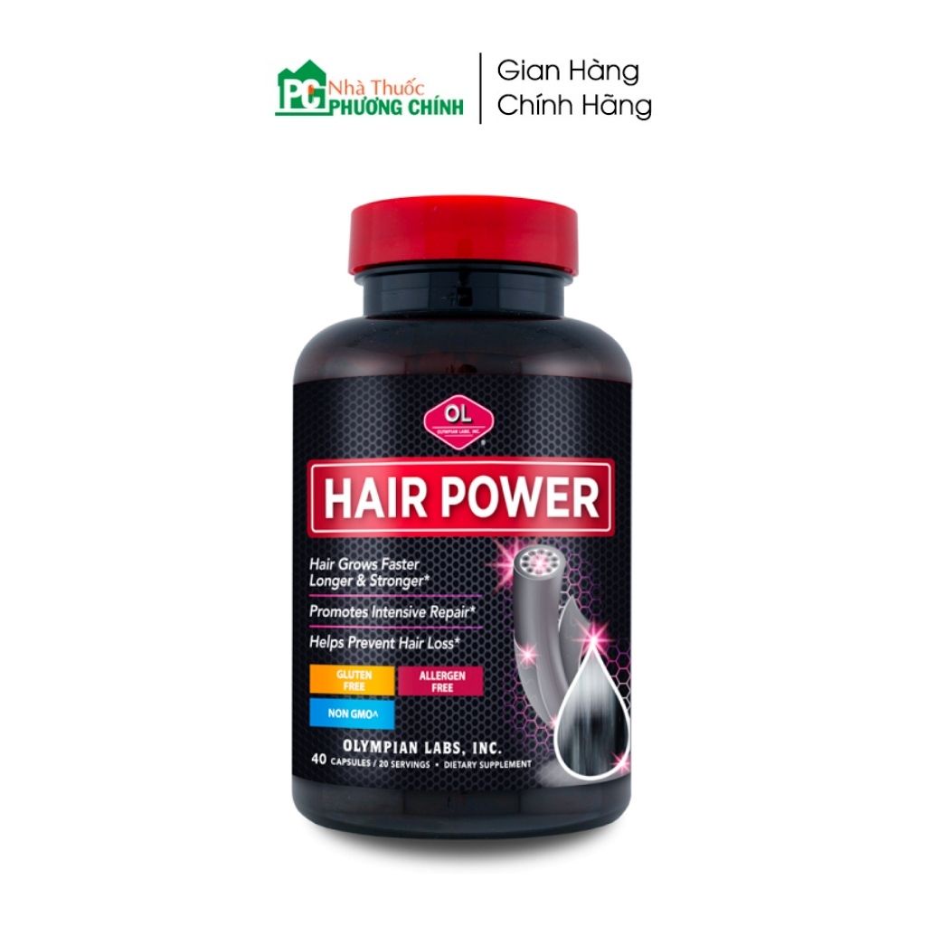 Viên Uống Mọc Tóc Hair Power Olympian Labs Giảm Gãy Rụng, Kích Thích Tóc Mọc Hiệu Quả 40 Viên