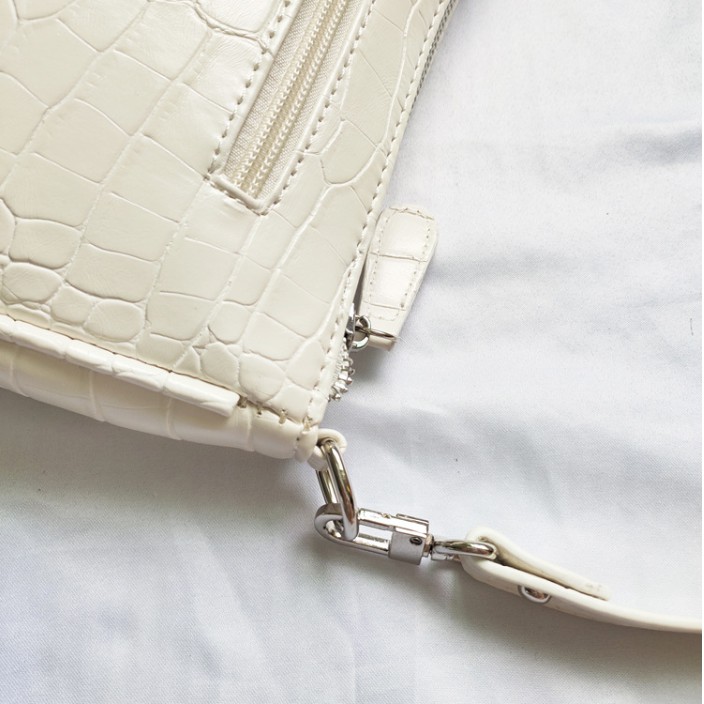 Túi Xách Đeo Vai Màu Đen Có Khóa Kéo Phong Cách Pháp Thời Trang Cho Nữ