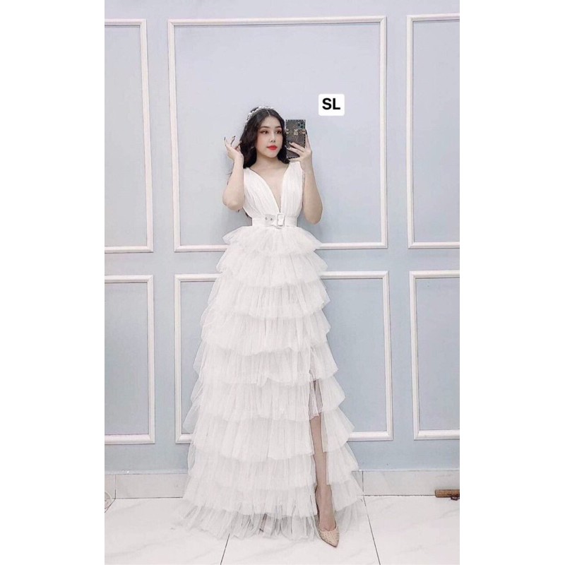 ĐẦM TẦNG KÈM THẮT LƯNG ( ảnh và video thật 1000% )