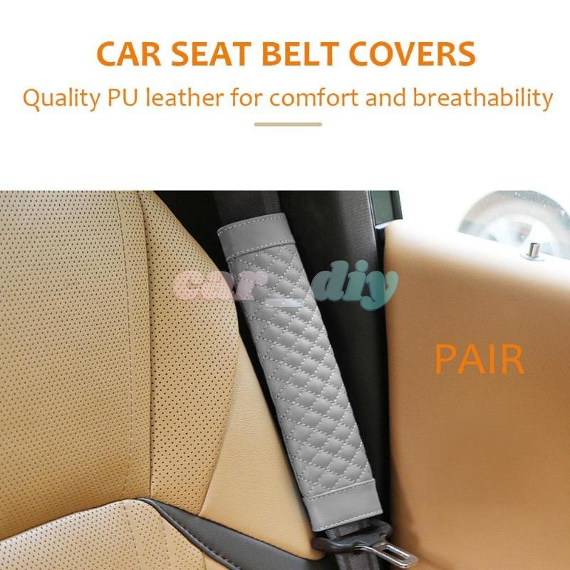 Bộ 2 Đệm Da Bọc Dây Đai An Toàn Thoáng Khí Thoải Mái Cho Xe Hơi
