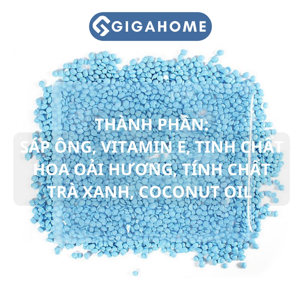 Sáp Wax Lông Sữa Dừa Màu Xanh GIGAHOME Siêu Bám Lông, Dành Cho Da Nhạy Cảm Tặng Kèm Que 1023