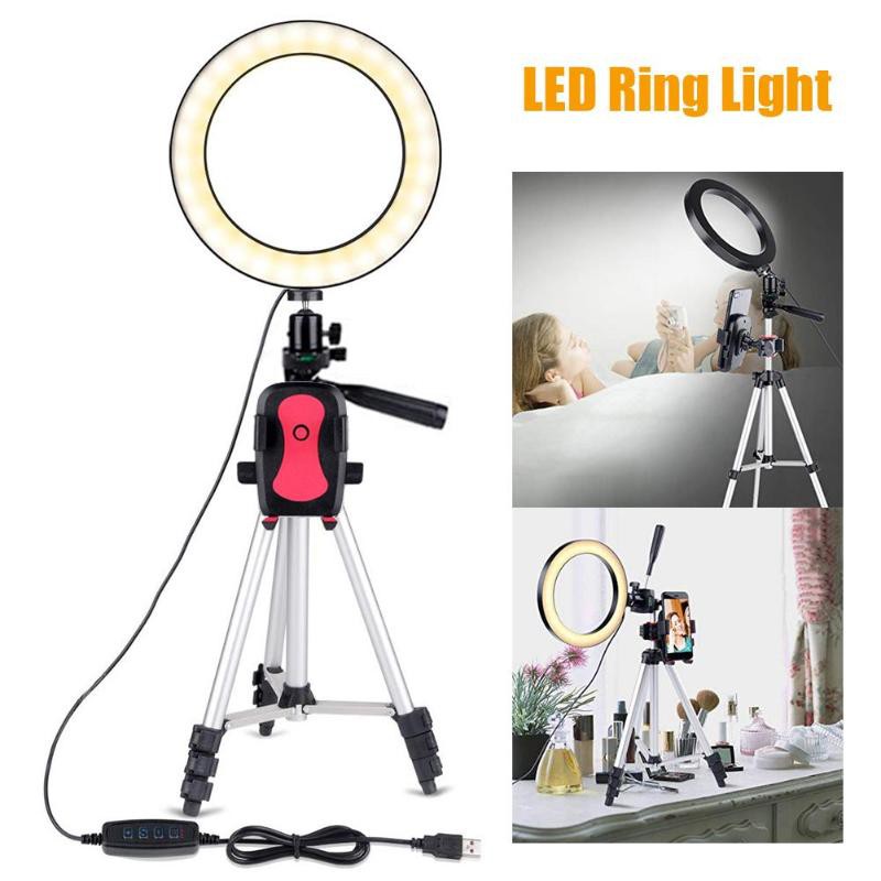 Đèn LED trợ sáng chụp ảnh selfie 5.7 inch kèm giá đỡ ba chân