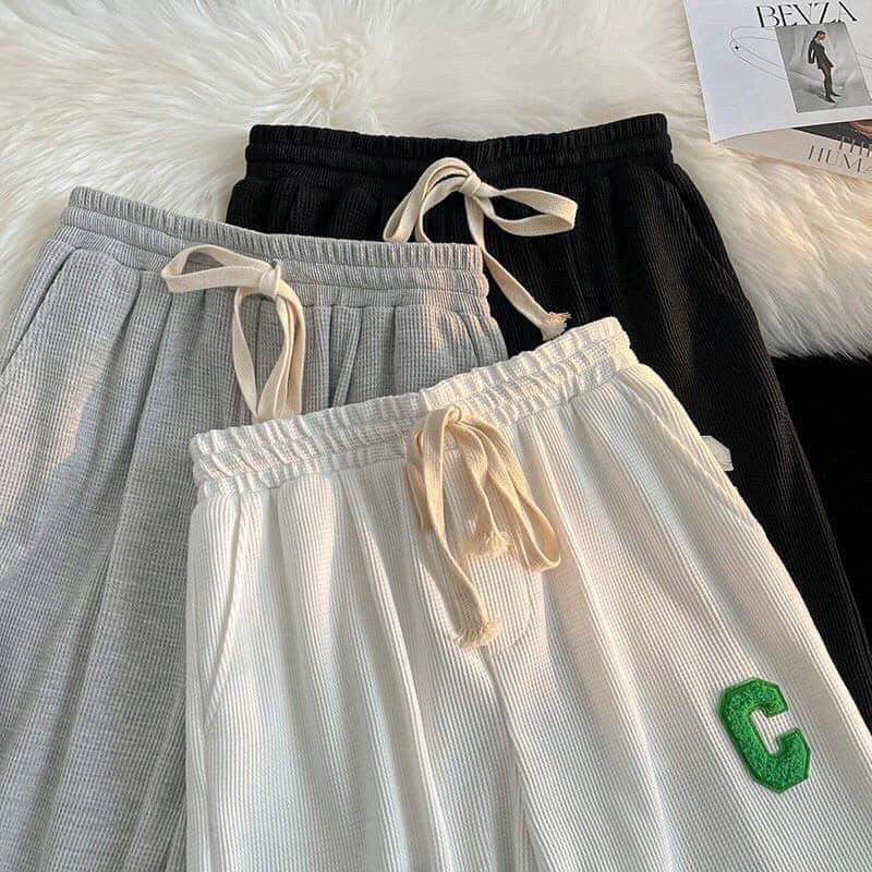 Quần Ống Rộng Chất Tổ Ong Chữ C - Quần Thể Thao Unisex_C003