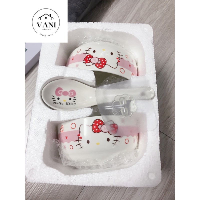 BỘ 2 CHÉN MUỐNG HELLO KITTY SIÊU ĐẸP