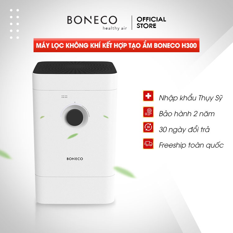 Máy Lọc Không Khí Kết Hợp Tạo Ẩm Cao Ấp 3 In 1 BONECO H300 Khuếch Tán Tinh Dầu, Lọc Bụi, Kháng Khuẩn