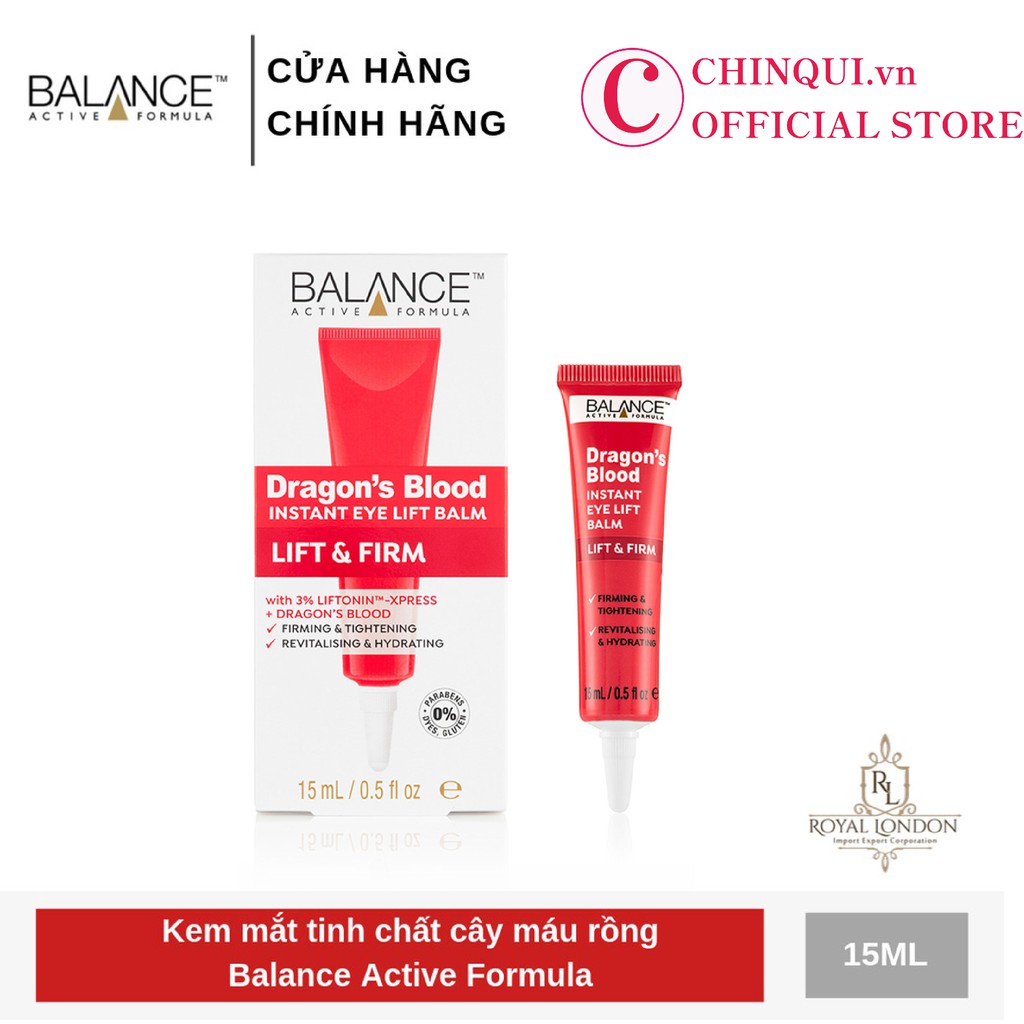 Kem Mắt Căng Da Tinh Chất Cây Máu Rồng Balance Dragon's Blood Instant Eye Lift Balm 15ml