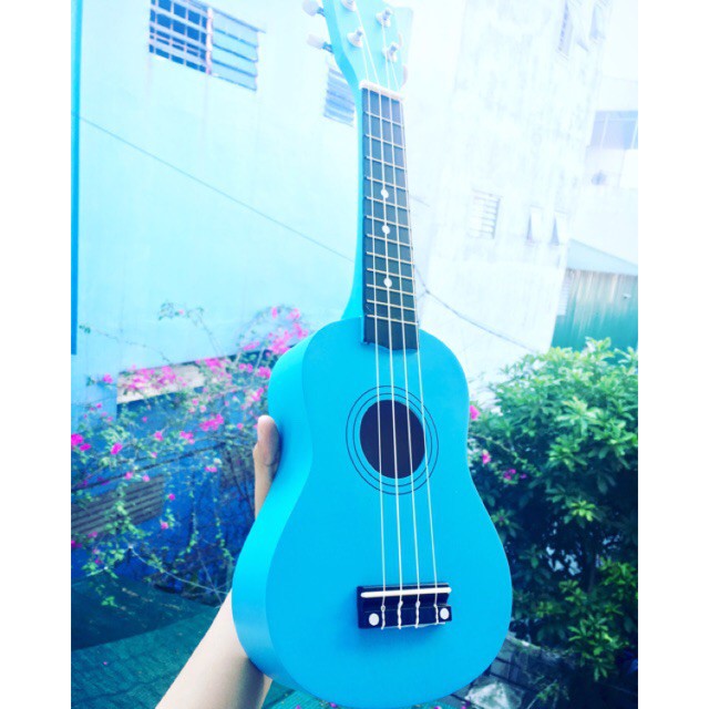 [GIAO NHANH 2H] Đàn Ukulele Gỗ Xanh Da Trời WOIM Soprano Size 21inch 53cm (Mua 1 Tặng 5)