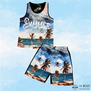 Bộ Ba lỗ Nam in hình 3D - Bun Store - Họa tiết Summer