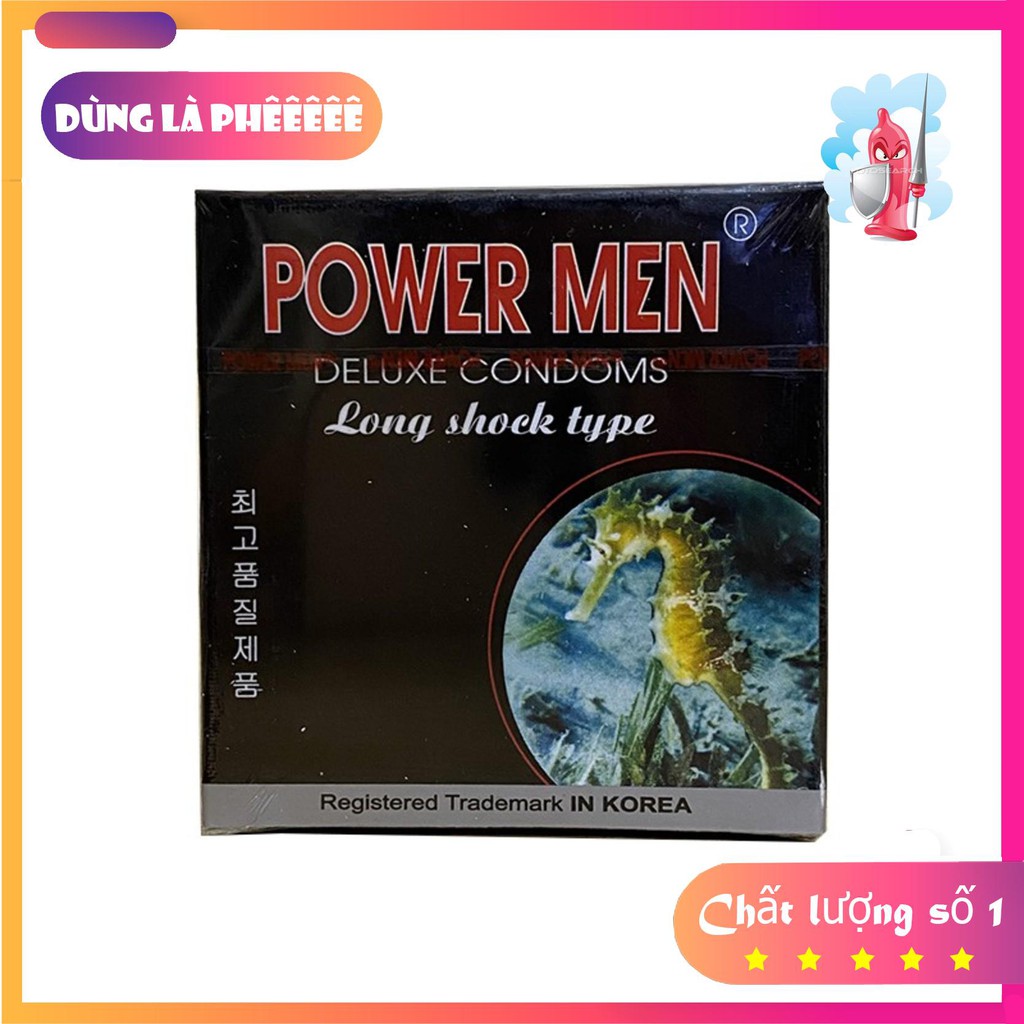 [SHIP CỰC NHANH] Bao Cao SU Power Men Long Shock Type (Hộp 3 cái)