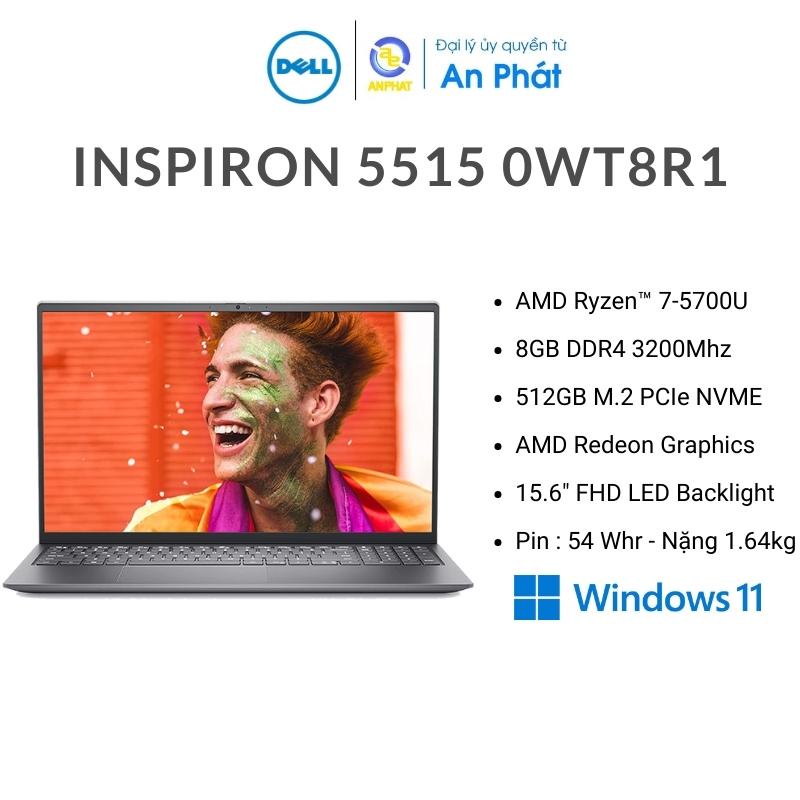 [ELGAME10 - giảm 10% tối đa 2TR] Laptop Dell Inspiron 5515 N5R75700U104W1 (Ryzen™ 7-5700U | 15.6 inch FHD)