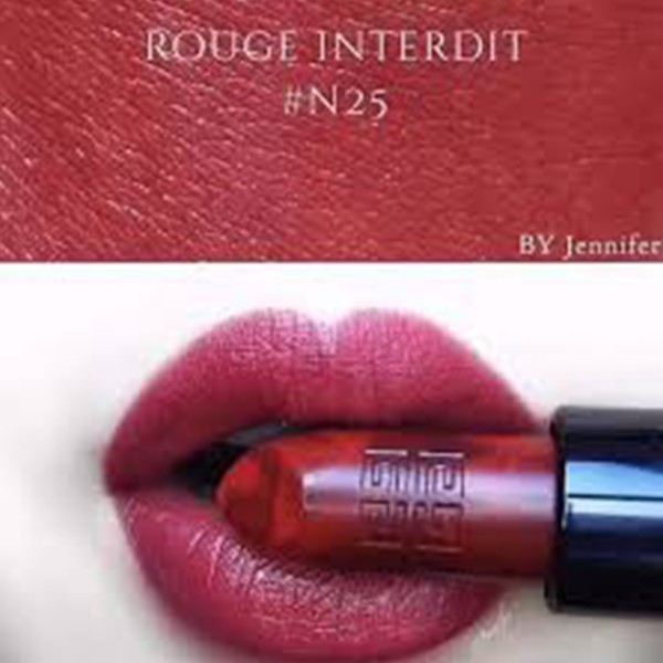 Son môi chất lì, son Givenchy Rouge Interdit Lipstick màu 25 Rouge Revelateur 1.5g chất son lì mang lại vẻ đẹp huyền bí