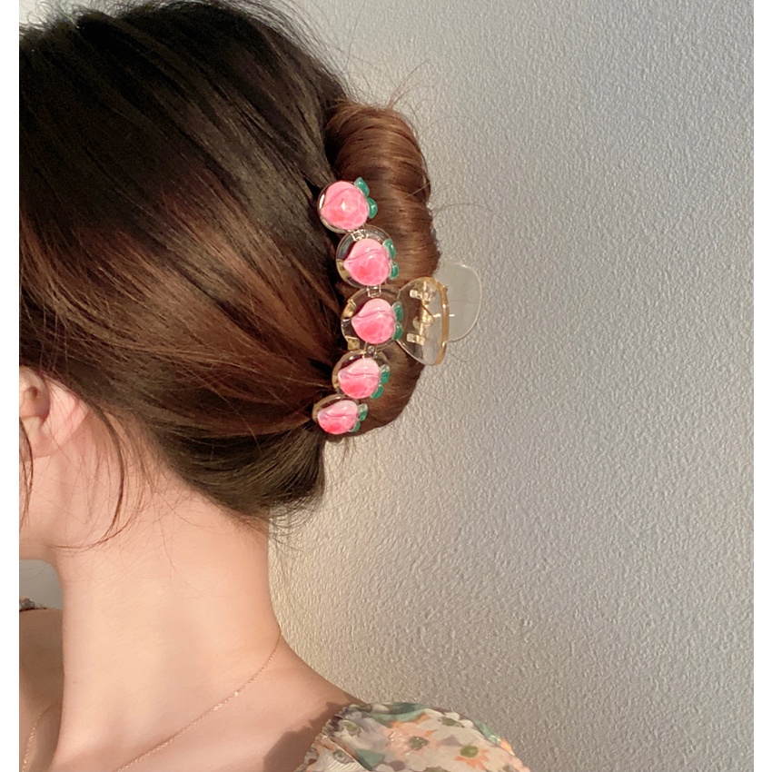 Kẹp tóc IF ME trong suốt đính họa tiết màu hồng xinh xắn