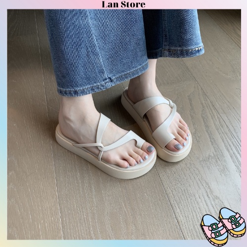Dép xỏ ngón đế dày cao su dẻo da mềm đi êm chân phong cách Hàn Quốc trẻ trung cho nữ - Mẫ DL07