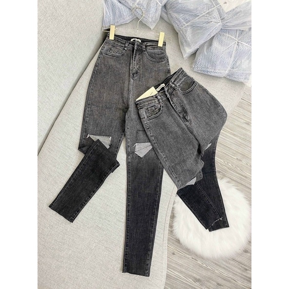 Quần Jeans Loang Màu Rách Gối ⚡️ Ôm Đùi Chất Co Giãn Tôn Dáng Siêu Đẹp