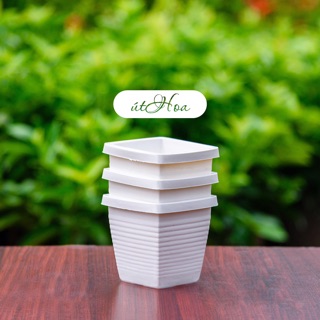 Chậu nhựa vuông dày dặn trồng tiểu cảnh sân vườn