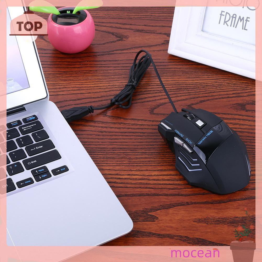 Chuột Chơi Game Mocean 2400 Dpi 7 Nút Có Đèn Led Chuyên Nghiệp