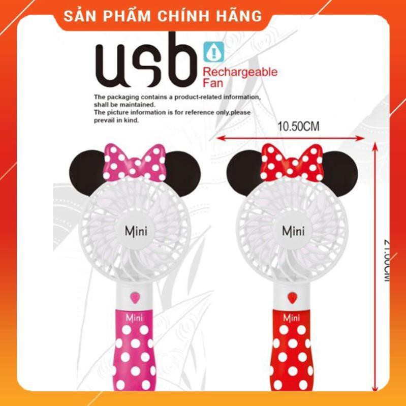 Quạt Sạc Usb Mini Cầm Tay Hình Chuột Mickey Minnie -dc4139
