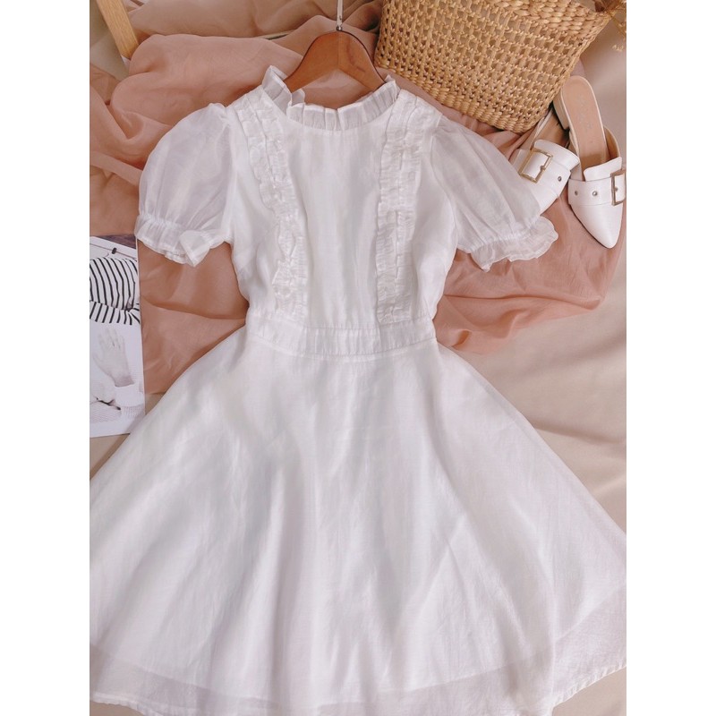 Đầm trắng 🌷Hình thật🌷Đầm trắng cổ tròn | BigBuy360 - bigbuy360.vn